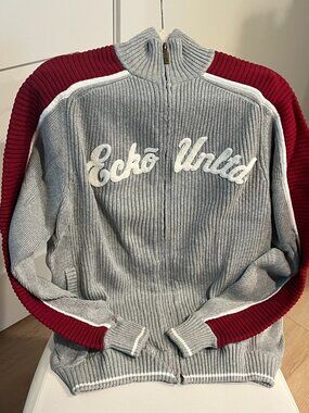 Rare Gray and Deep Burgandy (Maroon) Ecko Unltd. Sweater Y2K Era